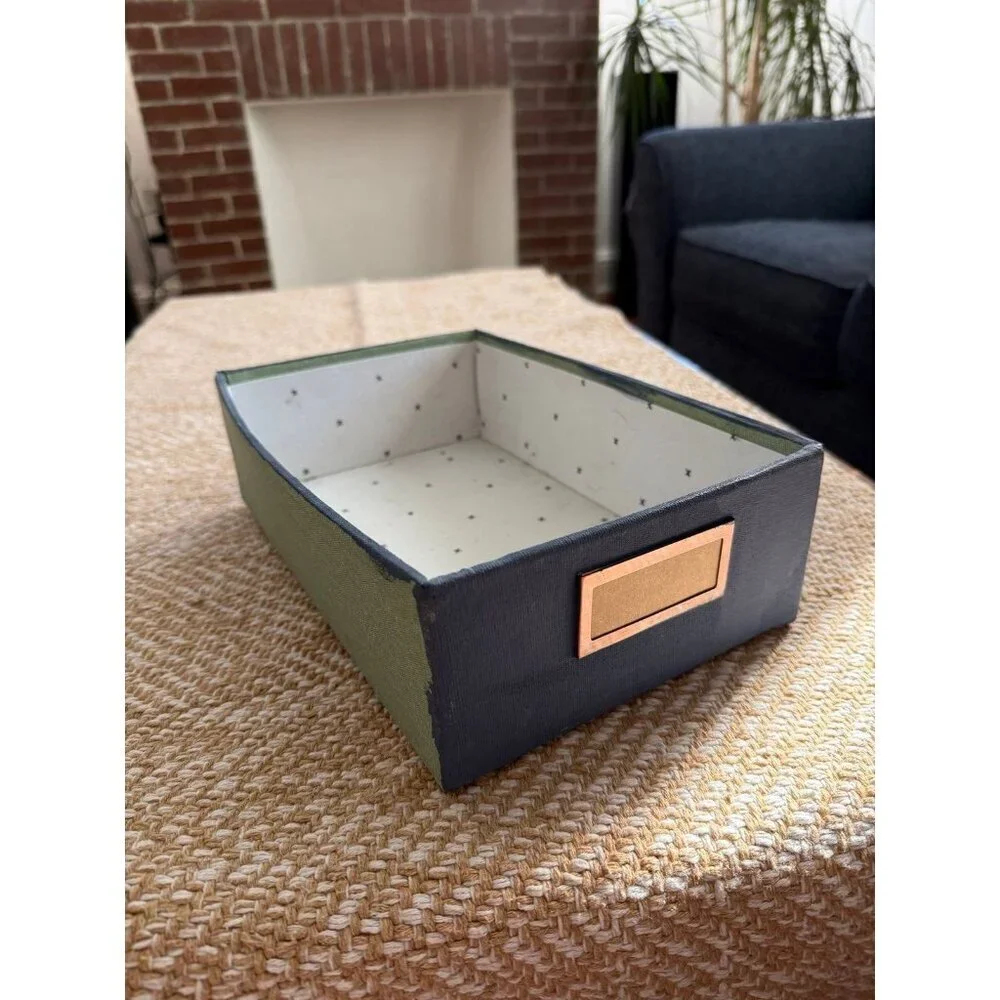 Hearth & Hand with Magnolia Medium Storage Box – Green & Navy